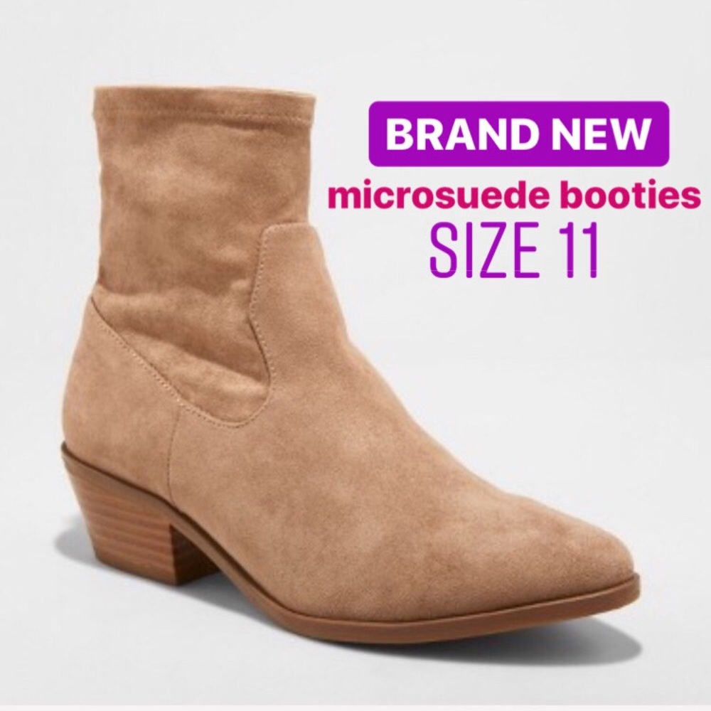 BRAND NEW size 11  Microsuede Western Sock Booties